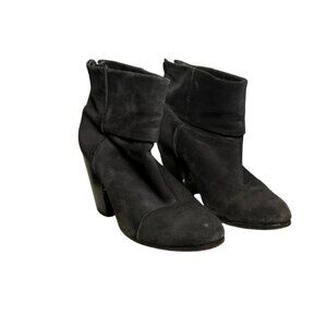 Rag & Bone Newbury Suede Ankle Boots – Charcoal / Size 39